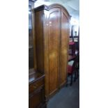 D.B.S. GENTLEMAN?S FLAME FIGURED MAHOGANY QUEEN ANNE STYLE FITTED WARDROBE WITH ARCHED TOP, TWO