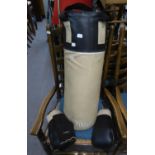 FITBO PUNCH BAG AND PAIR OF BOWING GLOVES, the punch bag: 28? high, (3)