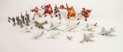TEN SCHABAK (Germany) and MATCHBOX DIE CAST MODEL AIRLINERS, etc.; a number of METAL AND PLASTIC
