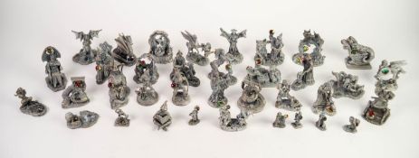 COLLECTION OF APPROX 35 MYTH AND MAGIC COLLECTION CLUB PEWTER FIGURES, mostly with faceted crystal