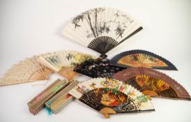 COLLECTION OF APPROX 23 MODERN SPANISH BRISE FAN'S including; a LACEWORK EXAMPLE, and ANOTHER