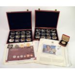 TWENTY FOUR 'HISTORY OF BRITISH CURRENCY' PROOF SILVER PLATED MEDALLIONS AND GOLD PLATED COINS, each