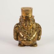 CAST BRASS 'TRANSVAAL' MONEY BOX, in the form of a man wearing a top hat, inscribed as above, the