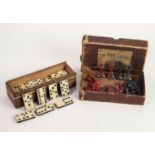 'THE ROSE CHESS' BOXED CAST AND PAINTED WHITE METAL VINTAGE CHESS SET, complete with red and black