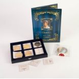 LARGE GILT METAL AND COLOUR PICTORIAL MEDALLION 'DIANA A PRINCESS' set with a blue Swarovski