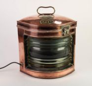 JAMES SCOTT LTD. EARLY TWENTIETH CENTURY SHIPS COPPER AND BRASS PORT LIGHT, wired for domestic
