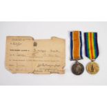 TWO WORLD WAR I SERVICE MEDALS, viz 1914-18 war medal and gilt Victory medal both with ribbons