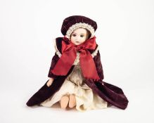 GERMAN EARLY TWENTIETH CENTURY BISQUE SHOULDER HEADED DOLL, with sleeping brown eyes and open mouth,
