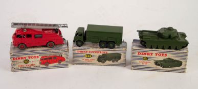 DINKY TOYS, BOXED AND ALMOST MINT CENTURION TANK, model 651, togther with DINKY SUPERTOYS BOXED 10
