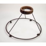 VICTORIAN CAST IRON CIRCULAR BABY WALKING FRAME, on castors, 2ft 5in diameter (74cm), circa 1885