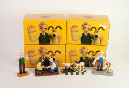 FOUR BOXED COALPORT CERAMIC WALLACE & GROMIT CHARACTER FIGURES, 2003 (4)