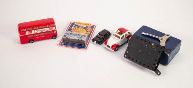 MATCHBOX SUPERFAST MINT AND BOXED SILVER JUBILEE BUS, on card display; unboxed MODERN CORGI LONDON