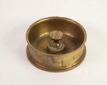 HEAVY BRASS WORLD WAR I TRENCH ART ASHTRAY, made from the end of a 1916 - 4.5" howitzer shell