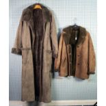 WOOLEA LAMBSKIN PRODUCTS LADY'S REAL LAMBSKIN JACKET with dark brown wool interior and brown suede