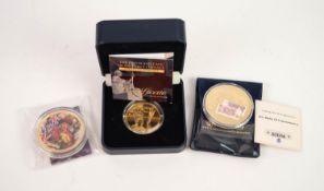 SILVER GILT PROOF MEDALLION 'THE CHANGING FACE OF BRITAIN'S COINAGE' reverse stamped 958 and No.