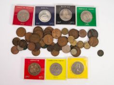 SIX ELIZABETH II CROWN COINS FOR COMMONWEALTH ISLANDS, Gibraltar 1970 x 4, Isle of Man and Silver
