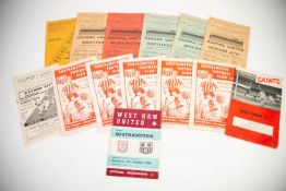 FIVE SOUTHAMPTON FOOTBALL CLUB HOME PROGRAMMES 1961, one 1967 and an AWAY PROGRAMME v. West Ham
