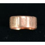 VICTORIAN 9CT GOLD BROAD WEDDING RING, birmingham 1898, 2.8gms, ring size N/O