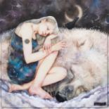 KERRY DARLINGTON (b.1974) ARTIST SIGNED LIMITED EDITION MIXED MEDIA PRINT ?The Snow Queen?, (135/