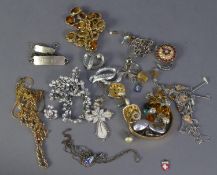 SELECTION OF COSTUME JEWELLERY including certain silver pieces