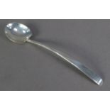 Single late Victorian Arts & Crafts taste silver preserves spoon possibly designed by Christopher