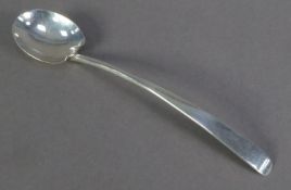 Single late Victorian Arts & Crafts taste silver preserves spoon possibly designed by Christopher