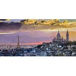STEPHEN COLLETT (MODERN) OIL ON CANVAS ?Paris Skyline? Signed, titled to canvas verso 11 ½? x