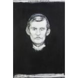 PAUL JOHN GRUNDY (MODERN) PAINTED COMPOSITION RELIEF SCULPTURE After Edvard Munch his self-