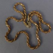 9ct GOLD ROPE CHAIN NECKLACE with trigger clasp, 17 3/4in (45cm) long, 20.4 gms