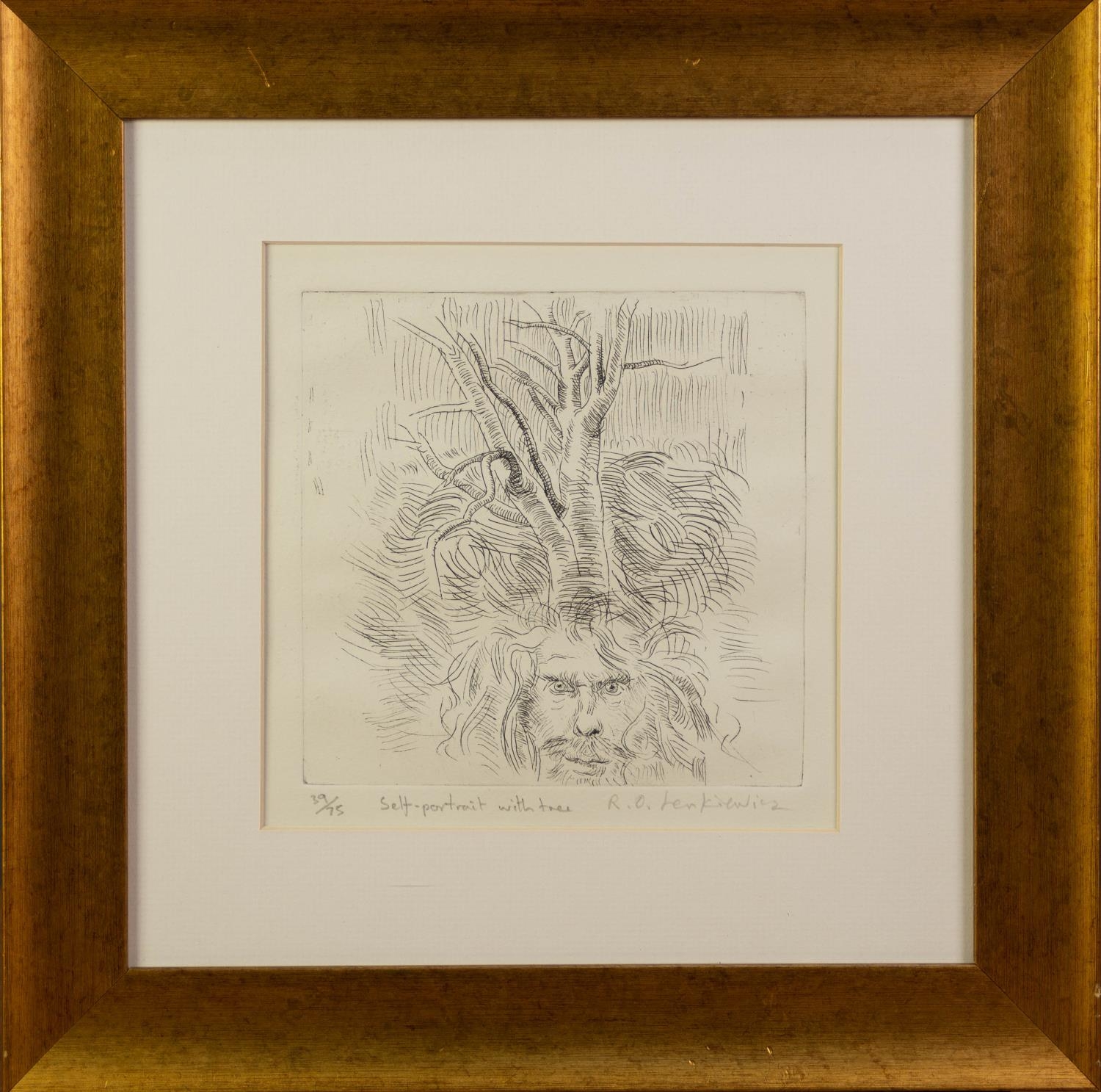 ROBERT LENKIEWICZ (1941-2002) ARTIST SIGNED LIMITED EDITION ETCHING ?Self Portrait with Tree?, (39/ - Image 2 of 2