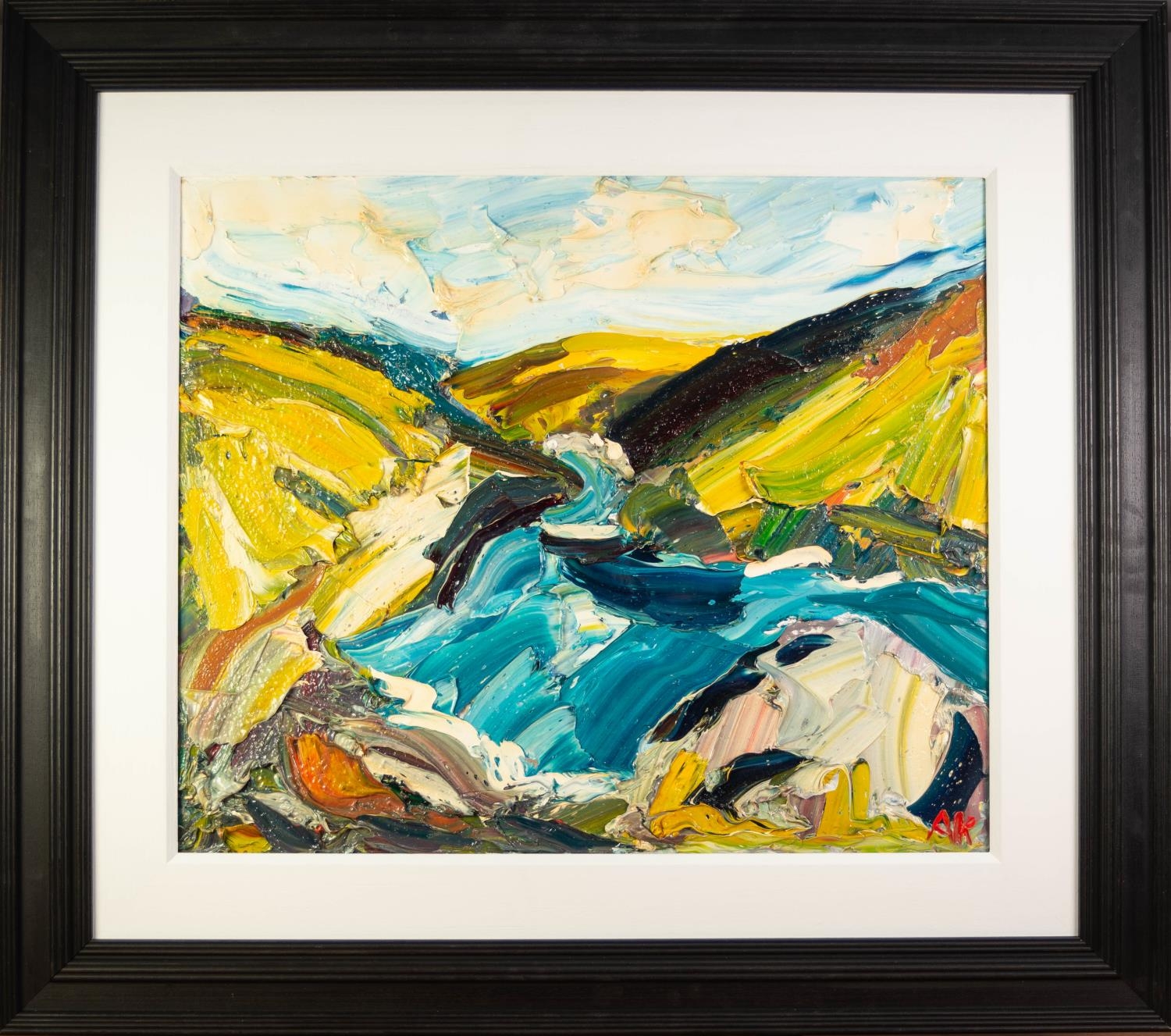 ALAN KNIGHT (b.1949) IMPASTO OIL ON CANVAS ?Boscastle? Initialled, titled and dated 2010 verso 19 ½? - Image 2 of 2