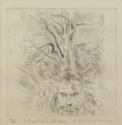 ROBERT LENKIEWICZ (1941-2002) ARTIST SIGNED LIMITED EDITION ETCHING ?Self Portrait with Tree?, (39/