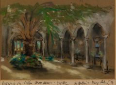 HAROLD RILEY (b.1934) PASTEL ON BUFF COLOURED PAPER ?Pallazio de Villa M..Y?., Seville? The mount