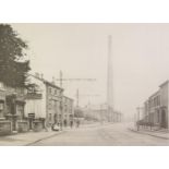 STUART WORTH? PAIR OF ARTIST SIGNED BLACK AND WHITE PHOTOGRAPHIC PRINTS OF OLD MIDDLETON, MANCHESTER