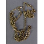 14K GOLD FINE CHAIN NECKLACE 17 1/2in (34.5cm) long, 4.5 gms, (clasp missing)