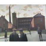 ROGER HAMPSON (1925 - 1996) OIL PAINTING ON BOARD Gilnow Mill, Bolton Signed lower right