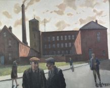 ROGER HAMPSON (1925 - 1996) OIL PAINTING ON BOARD Gilnow Mill, Bolton Signed lower right