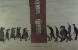 L. S. LOWRY (1887 - 1976) ARTIST SIGNED LIMITED EDITION COLOUR PRINT 'Meeting Point' An edition of