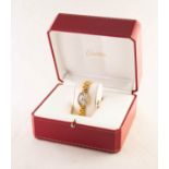 LADY'S CARTIER BAIGNOIRE 18ct GOLD BRACELET WATCH with quartz movement, the oval dial with roman
