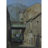 JOHN L CHAPMAN (b.1946) ACRYLIC ON PAPER 'Abbey Corn Mill, Whalley' Signed lower right, titled verso