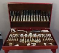 ONE HUNDRED AND THIRTEEN PIECE TABLE CANTEEN OF DOUBLE STRUCK KINGS PATTERN TABLE CUTLERY FOR TWELVE