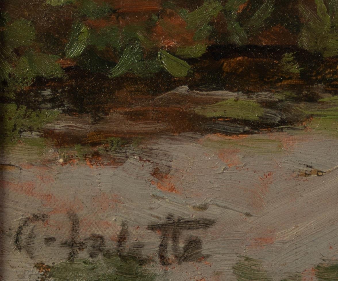 A. VALETTE OIL PAINTING ON BOARD Cattle grazing beside a river Signed 9 ¼? x 12? (23.4cm x 30.5cm) - Image 4 of 4