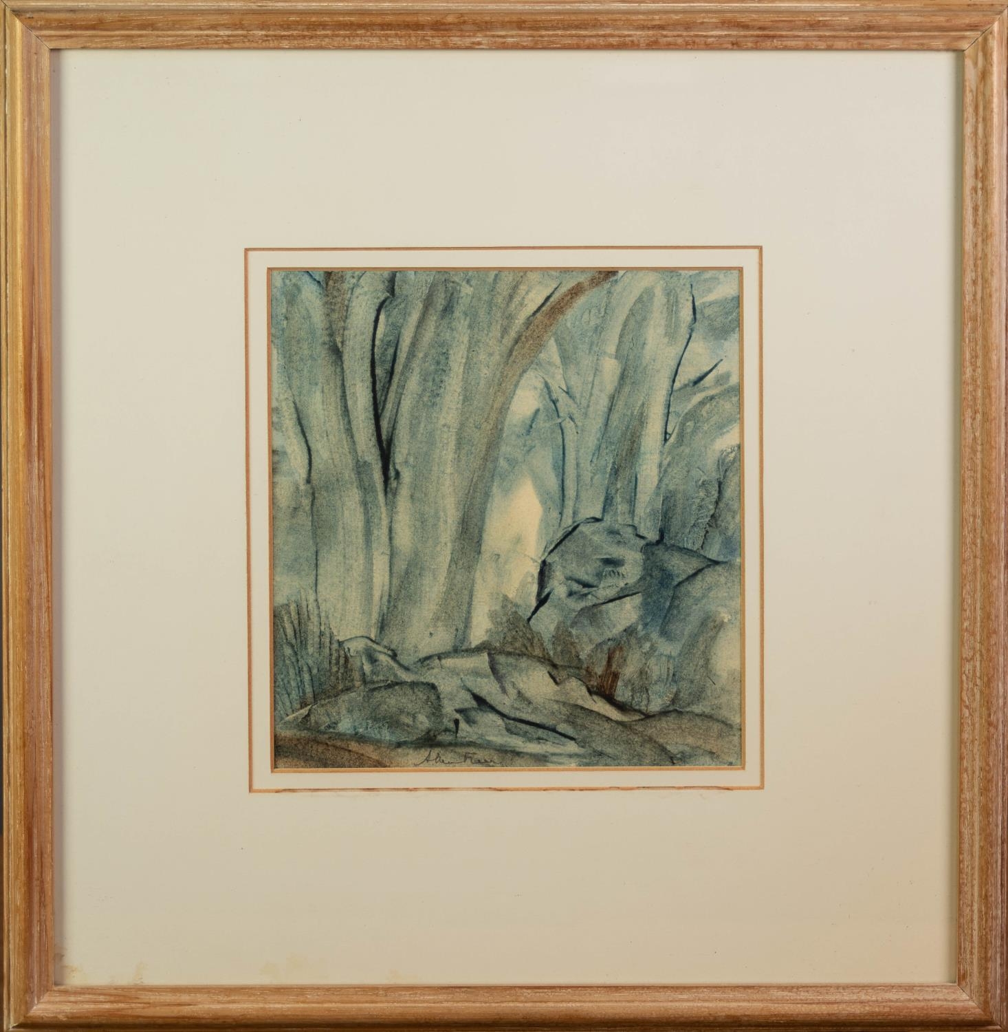 ALAN FREER (b.1926) MIXED MEDIA ON PAPER Wooded clearing Signed 7 ½? x 7 ½? (19cm x 19cm) - Image 2 of 2