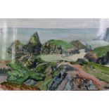 IAN GRANT (1904 - 1993) WATERCOLOUR DRAWING Kynance Cove, Cornwall Signed lower right