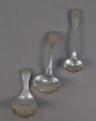 GEORGE IV PLAIN SILVER CADDY SPOON, Birmingham 1826, together with ANOTHER, FIDDLE PATTERN,