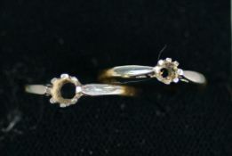 18ct GOLD AND PLATINUM RING with a vacant eight claw solitaire setting, 1.6 gms, ring size J and a