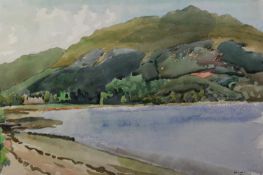 IAN GRANT (1904 - 1993) WATERCOLOUR DRAWING Finart Bay, Loch Long, Scotland Signed and dated