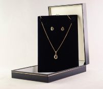 9ct GOLD CHAIN NECKLACE, 18in (46cm) long and the 9ct GOLD SMALL TEAR SHAPED PENDANT with a tear