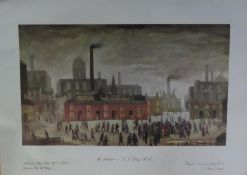 AFTER L.S. LOWRY TEN UNSIGNED COLOUR PRINTS ?An Accident?, published by Magnus Prints, (x5) 12? x 20