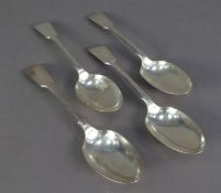 EDWARD VII SET OF FIDDLE PATTERN SILVER TABLE SPOONS BY JOHN ROUND, 8 ¾? (22.2cm) long, Sheffield